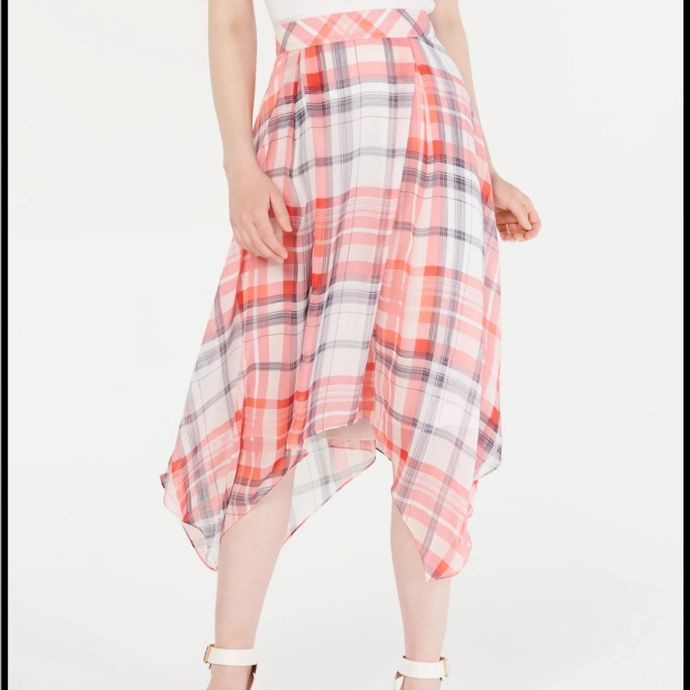 Tommy Hilfiger Plaid Hankerchief Skirt